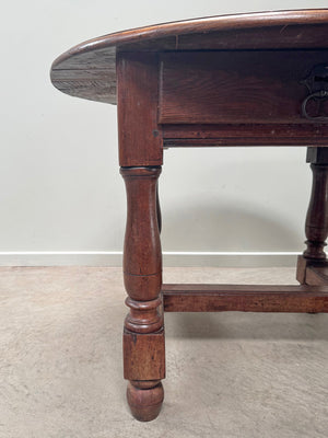 Oval walnut table