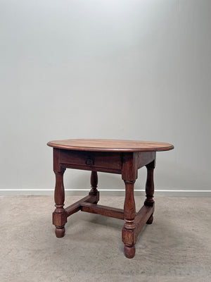 Oval walnut table