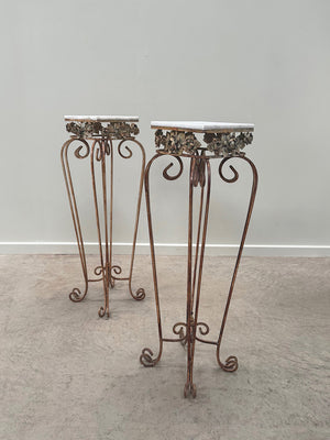 Pair of wrought iron stands