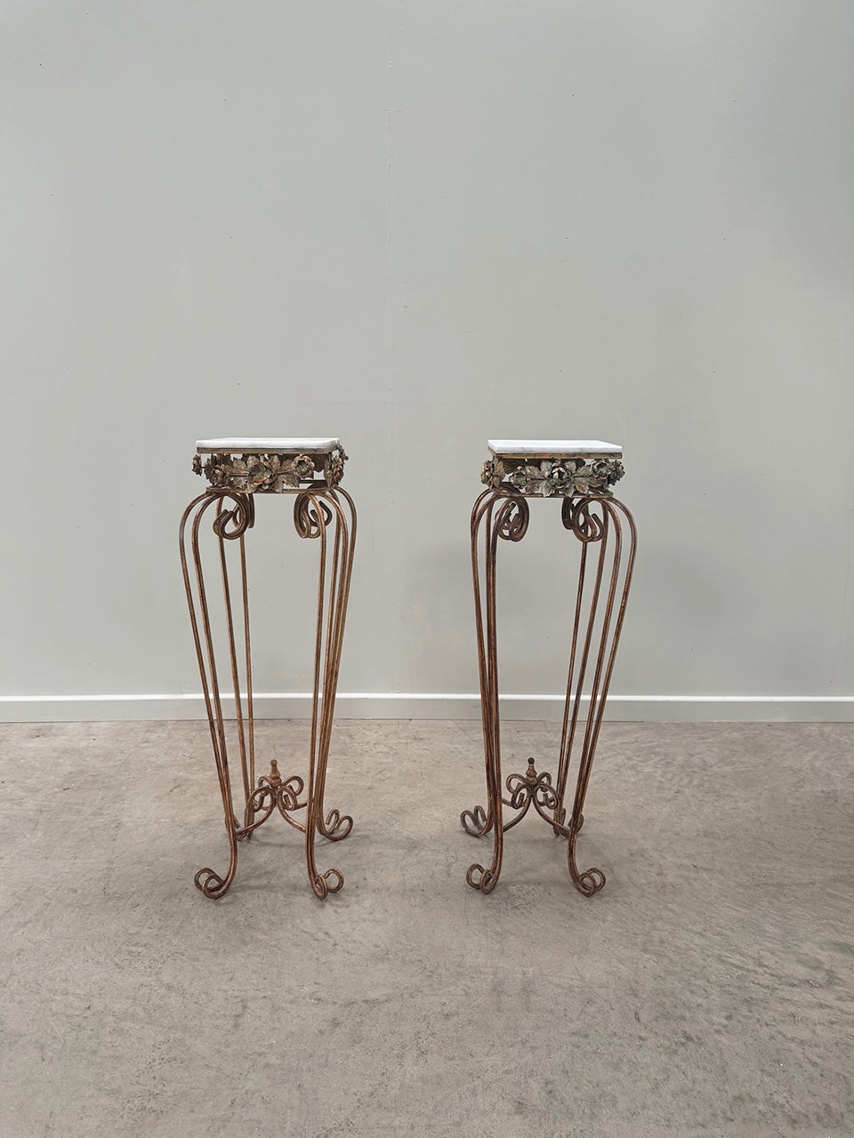 Pair of wrought iron stands