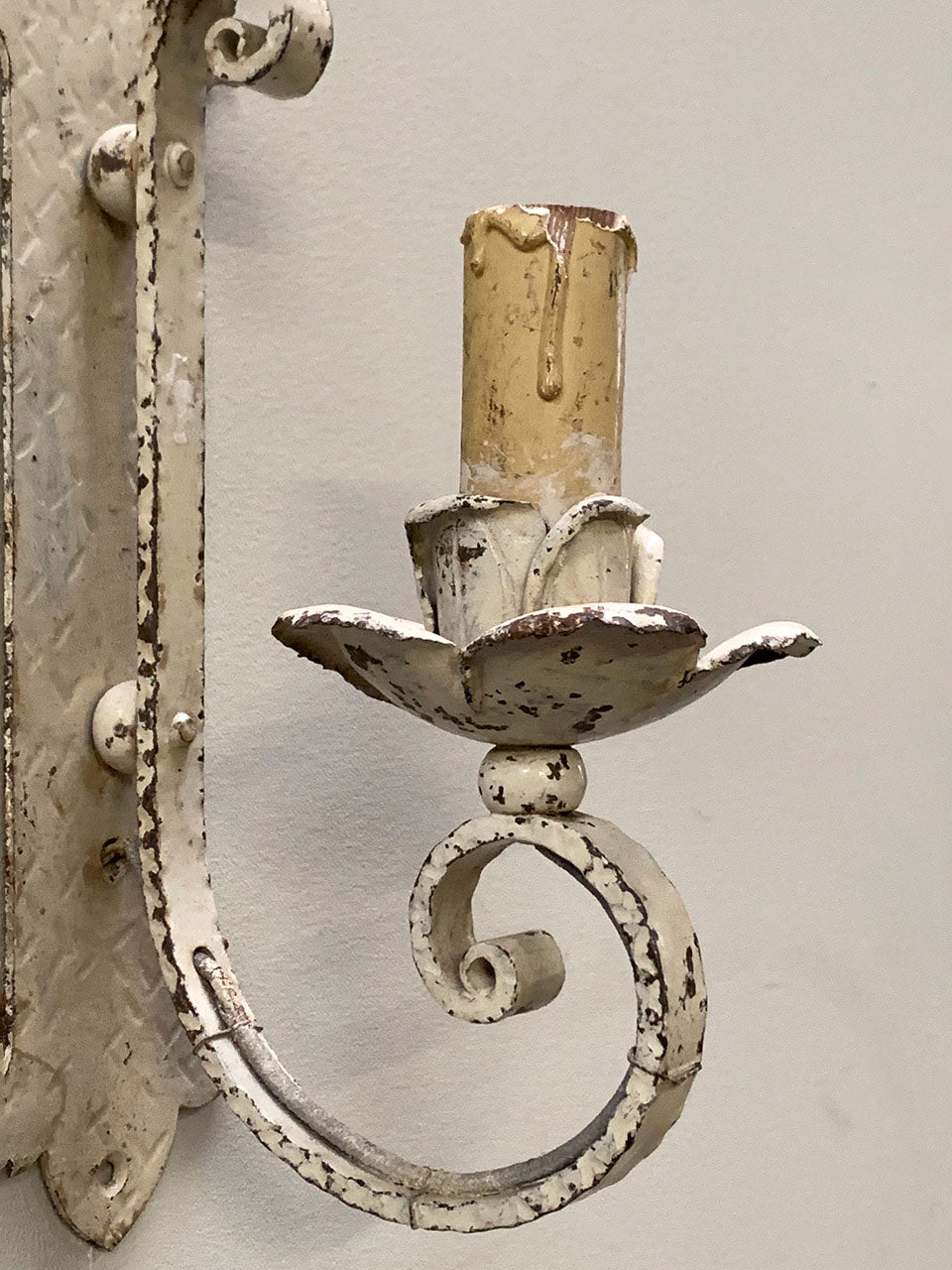 Cream painted candleholders