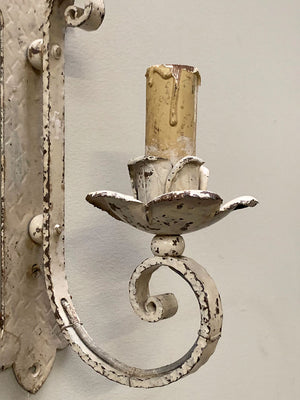 Cream painted candleholders