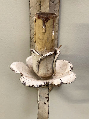 Cream painted candleholders