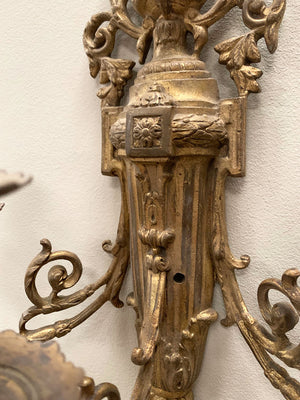 Brass wall mounted candleholders 'as is'