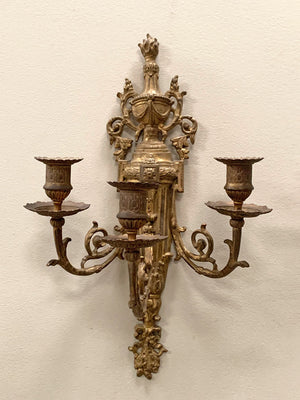 Brass wall mounted candleholders 'as is'