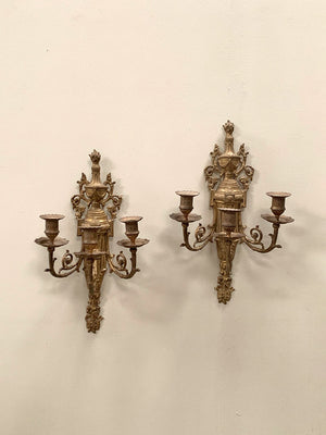 Brass wall mounted candleholders 'as is'