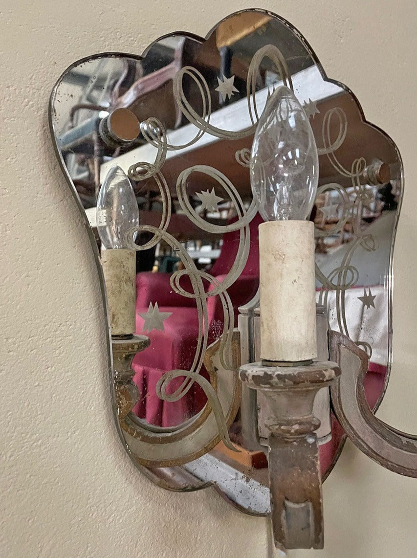 Venetian style wall light (inc. re-wiring)