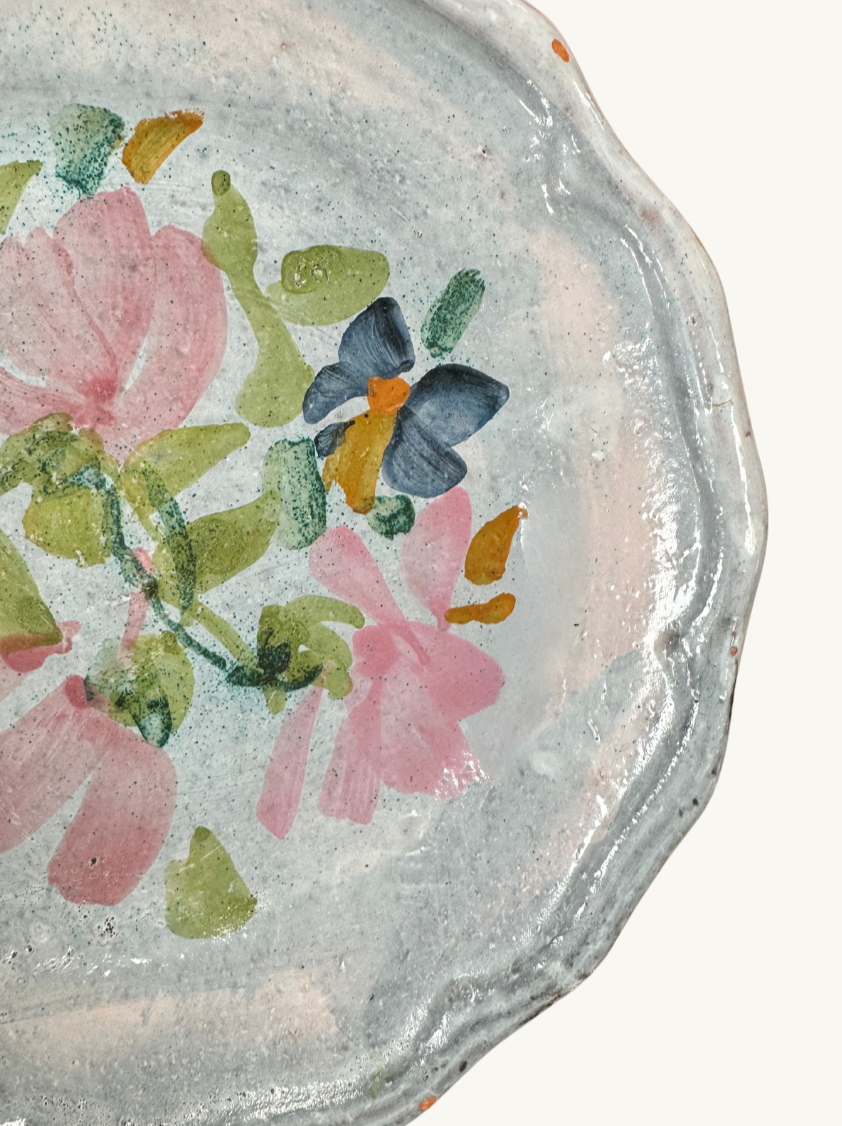 Floral patterned ceramic plate (Reserved)
