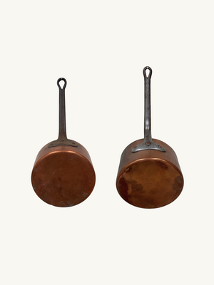 Copper saucepans