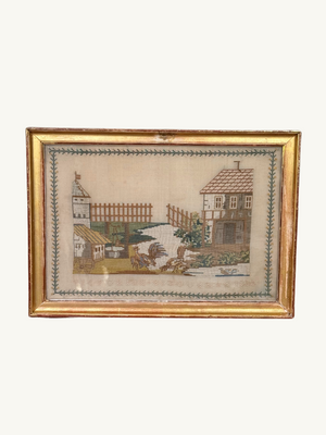 Tapestry in gilt frame