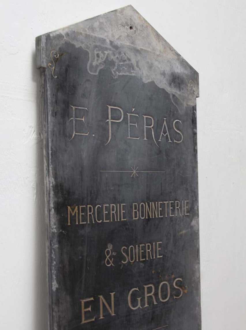 Slate shop sign E. Peras