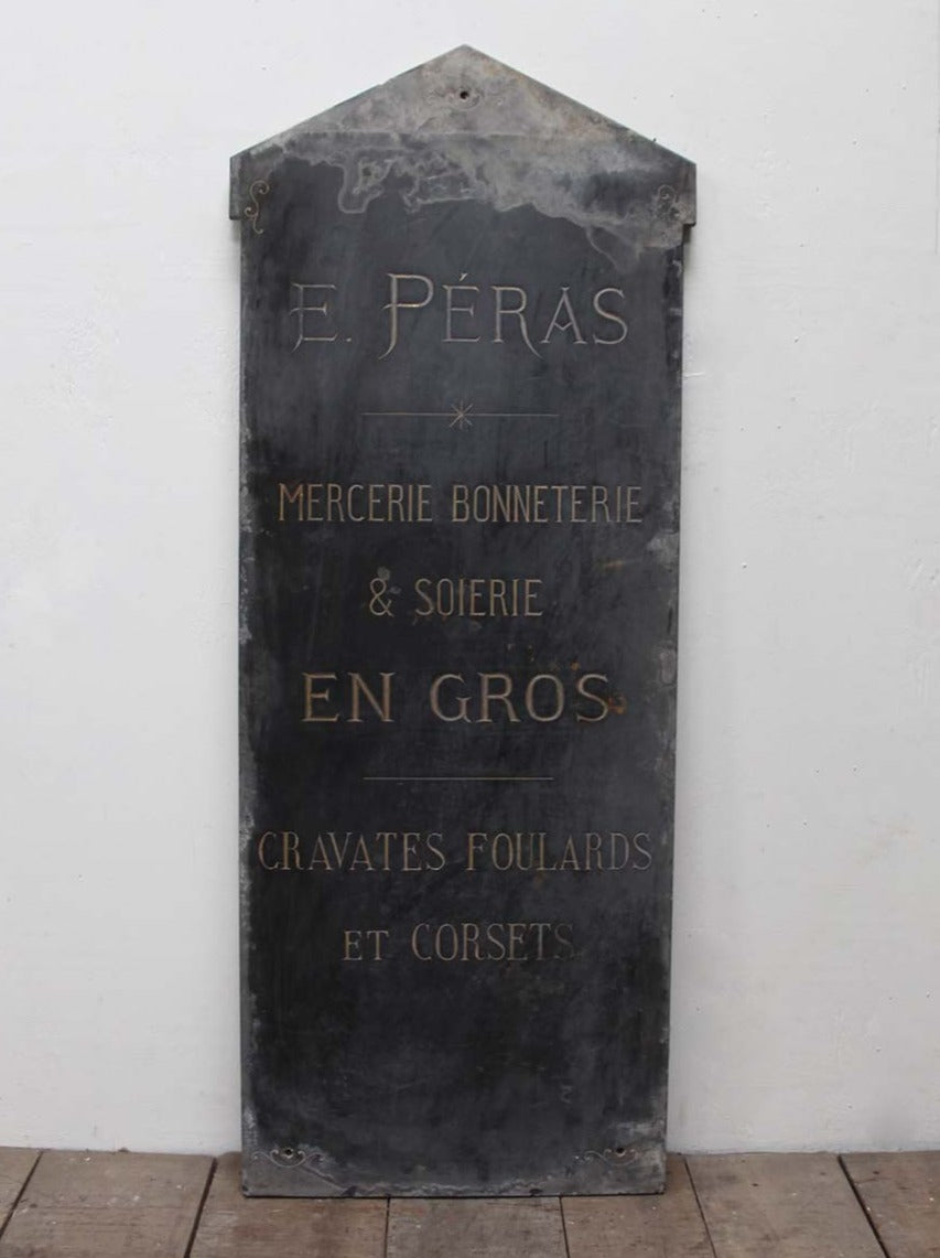 Slate shop sign E. Peras