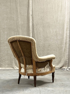 Curve back armchair in calico (inc. re-upholstery, ex. fabric)