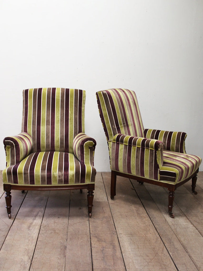 Pair of square backed armchairs (as seen) (Reserved)