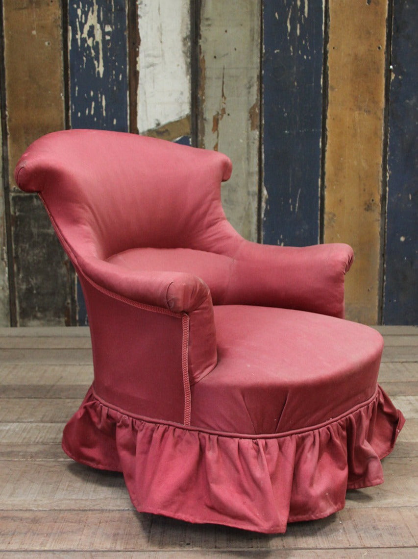 Napoleon III scroll back armchair (as is)