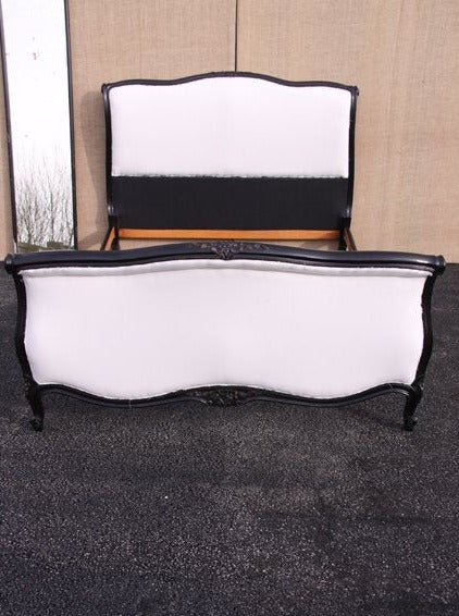 Ebonised double bed