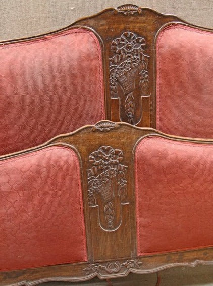 Louis XV carved double bed