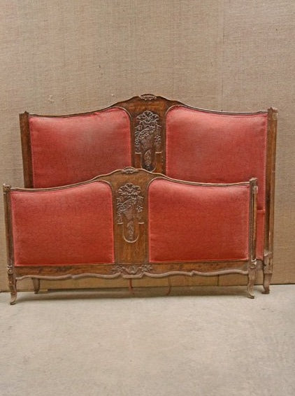 Louis XV carved double bed