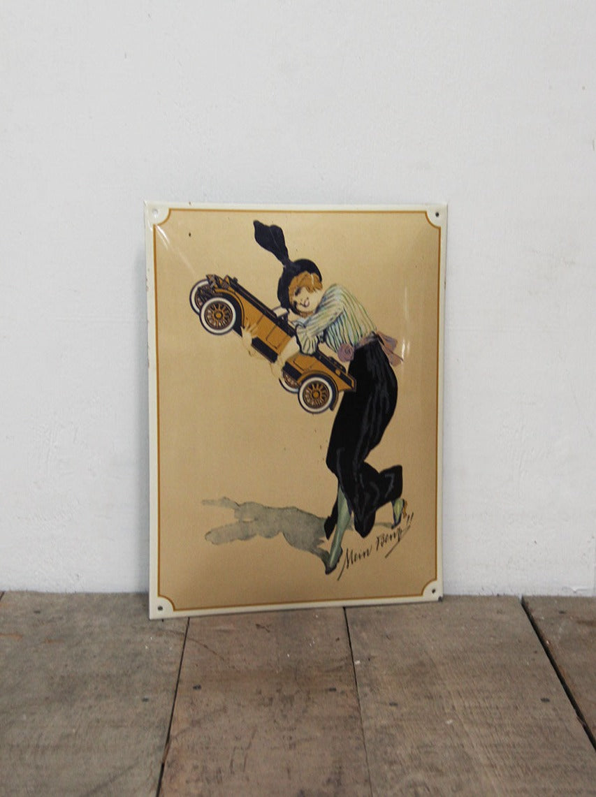 1920's enamel advertising plaque