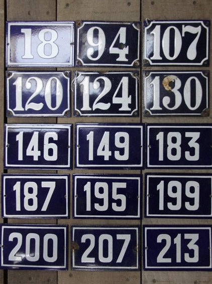 Enamel door numbers