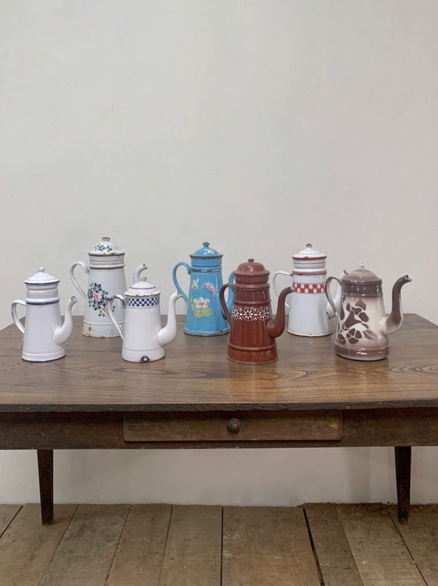 Enamel coffee pots (£40 - £75)