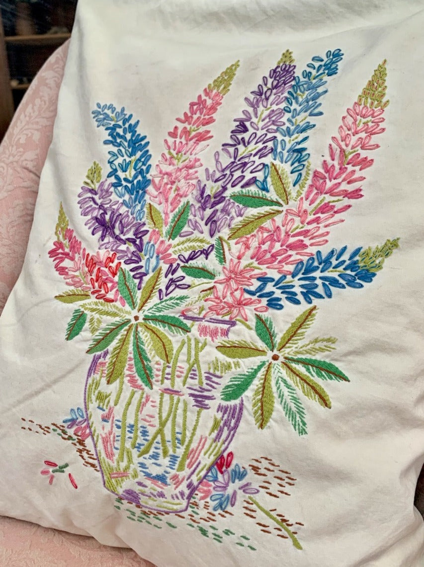 Embroidered cushion