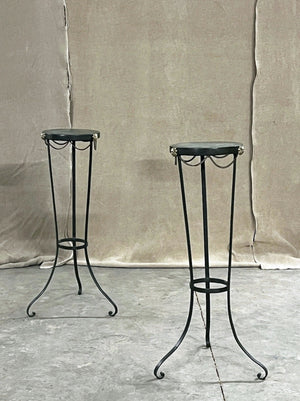 Pair of green Athenian steel stands