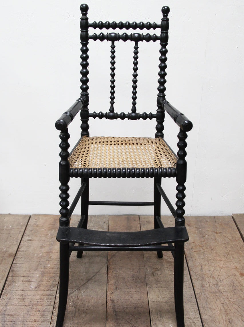 Child's bobbin and cane work high chair
