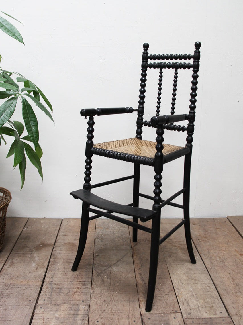 Child's bobbin and cane work high chair