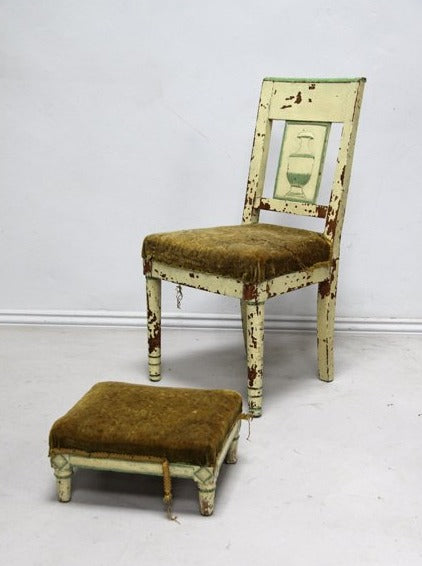 Directoire period chair and stool (as is)