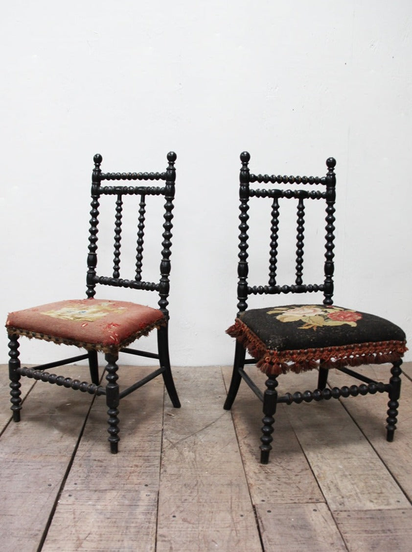 Pair of children's bobbin chairs