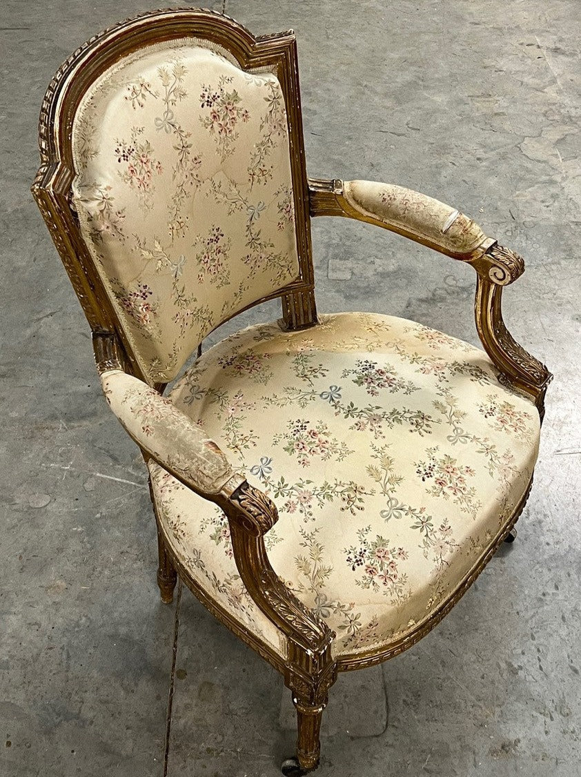 Pair of gilded armchairs