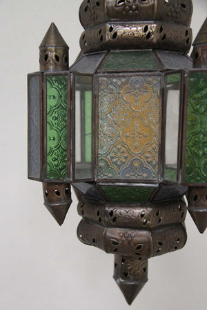 Coloured glass lantern 'as is'