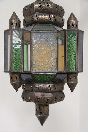 Coloured glass lantern 'as is'