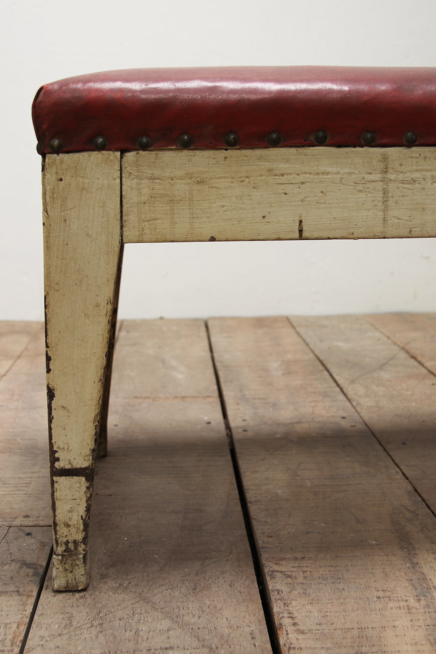 Mid 19th century bench (inc. re-upholstery, ex. fabric)