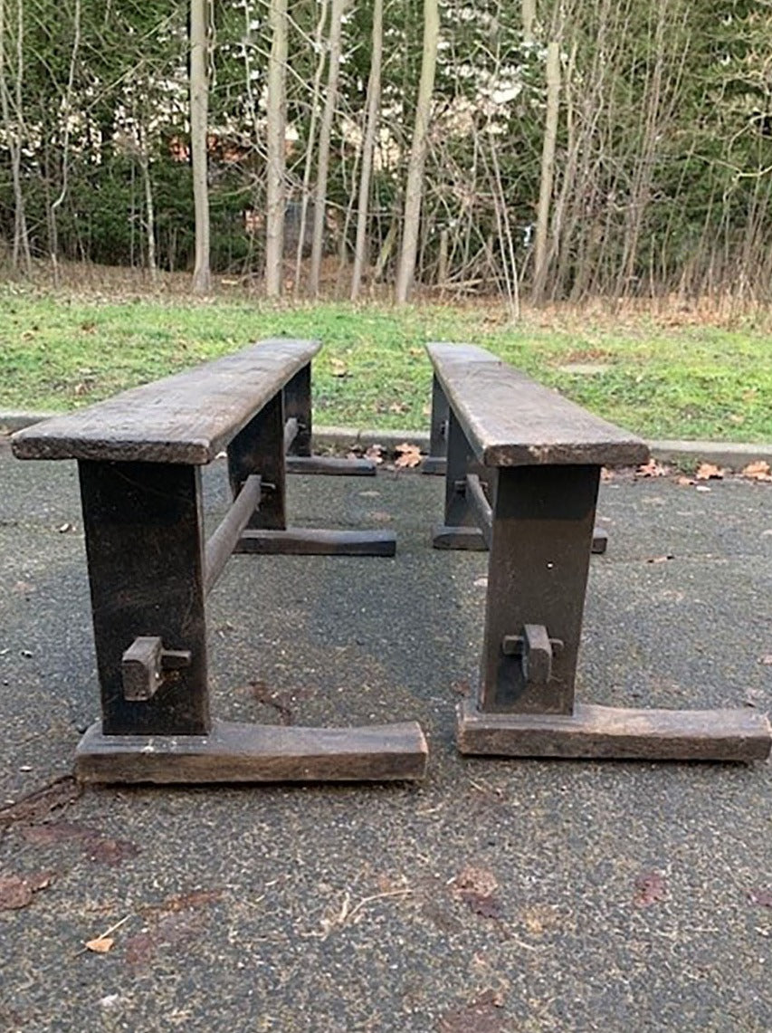 Pair of school benches (priced individually)