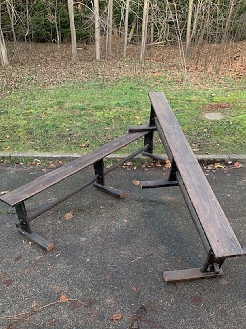 Pair of school benches (priced individually)