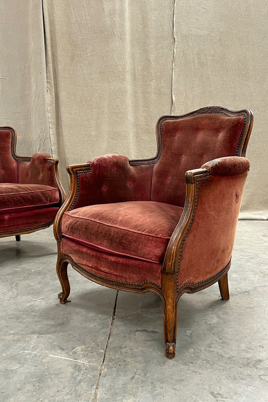 Pair of bergere armchairs