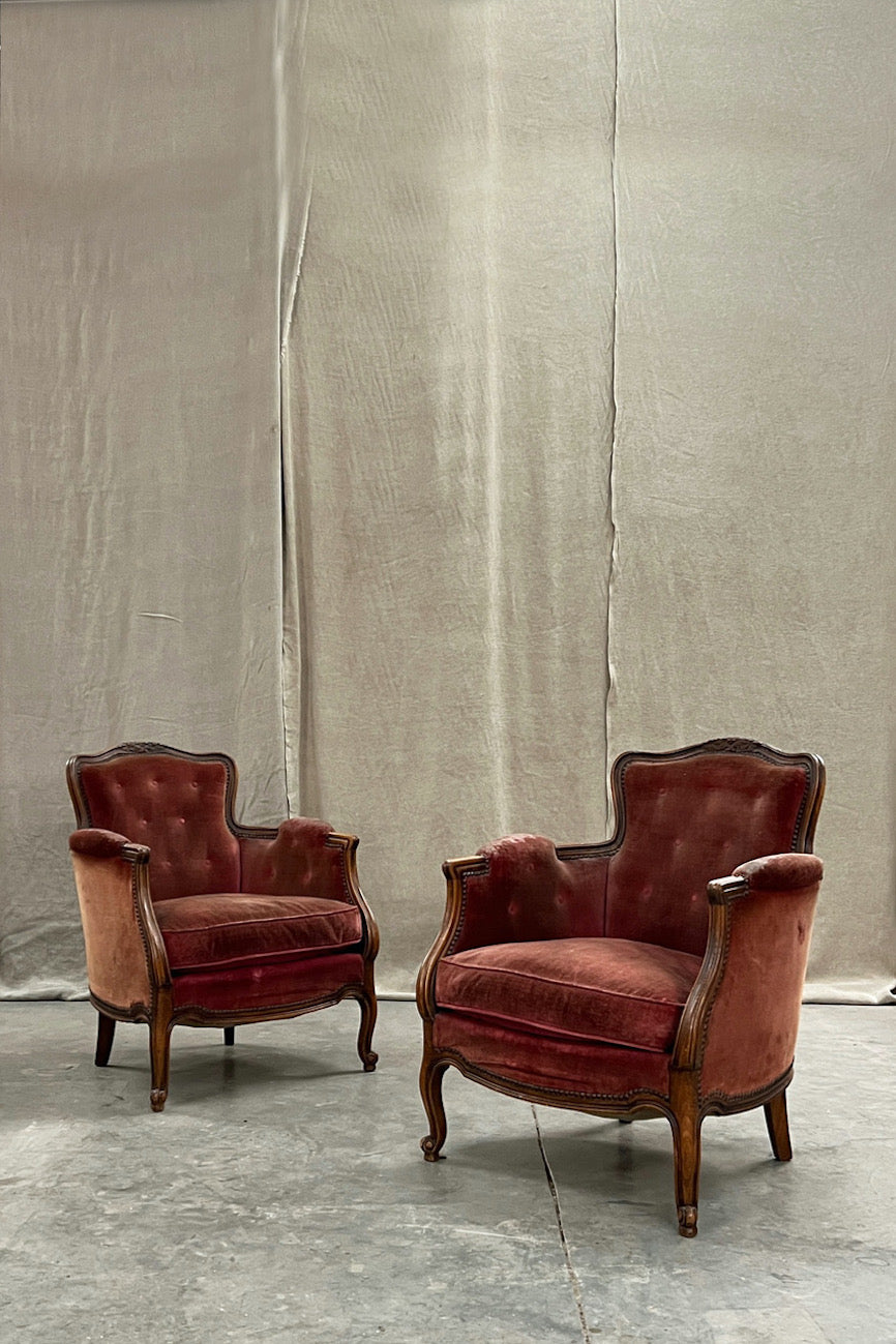 Pair of bergere armchairs