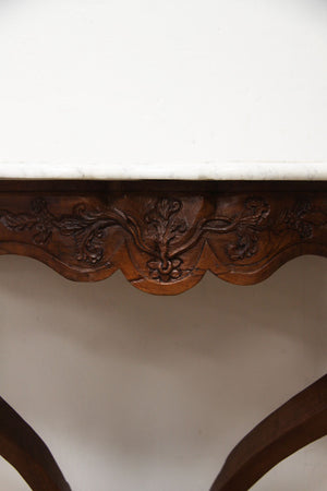 Wall hung marble top console table