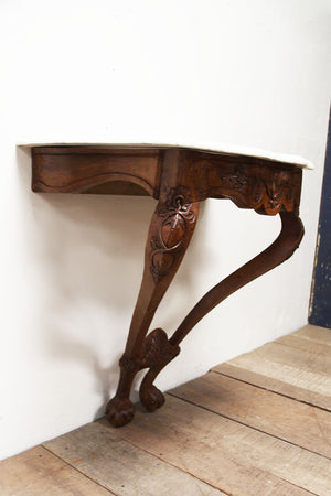 Wall hung marble top console table