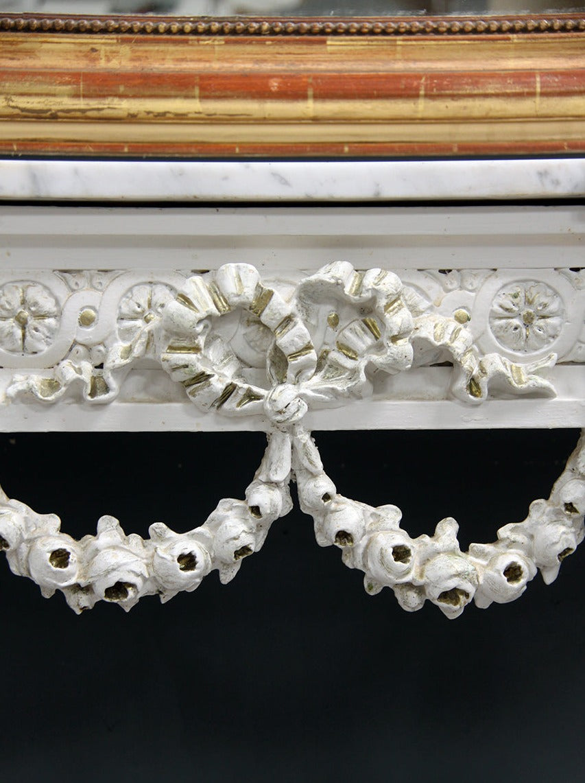 Console table with swag detail
