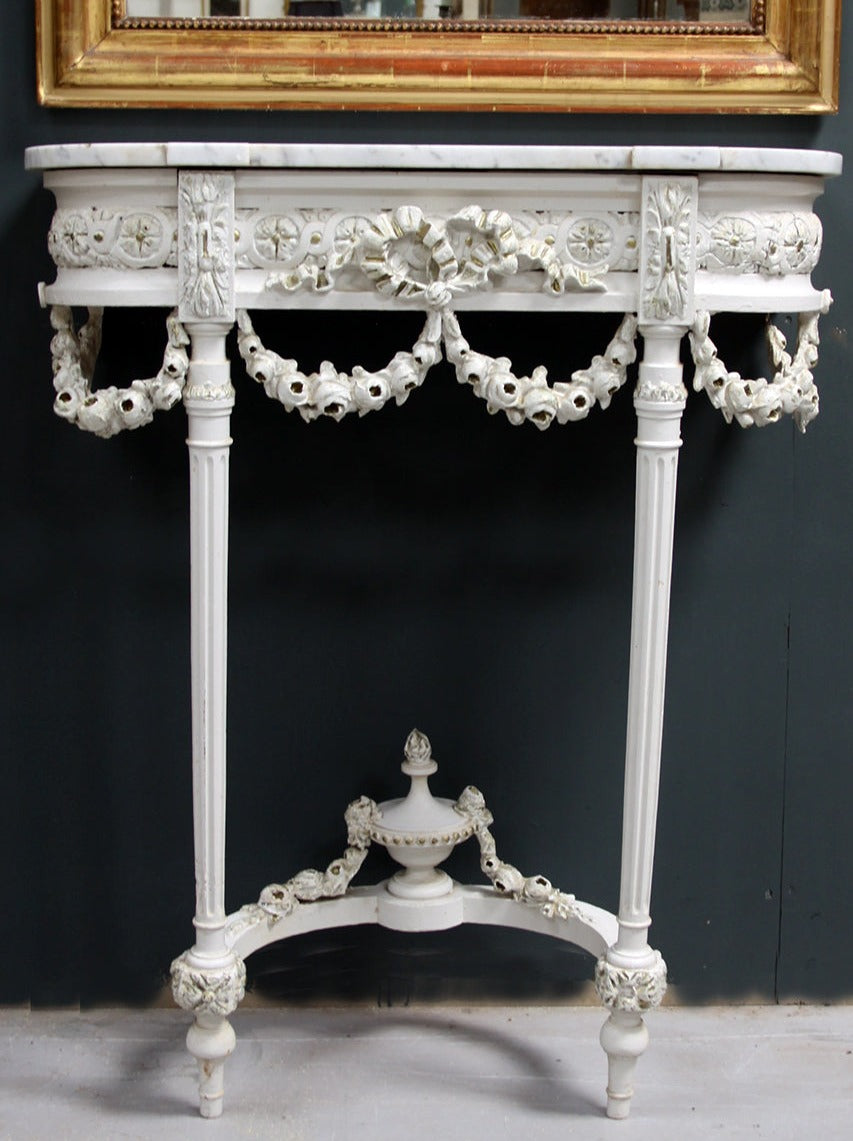 Console table with swag detail