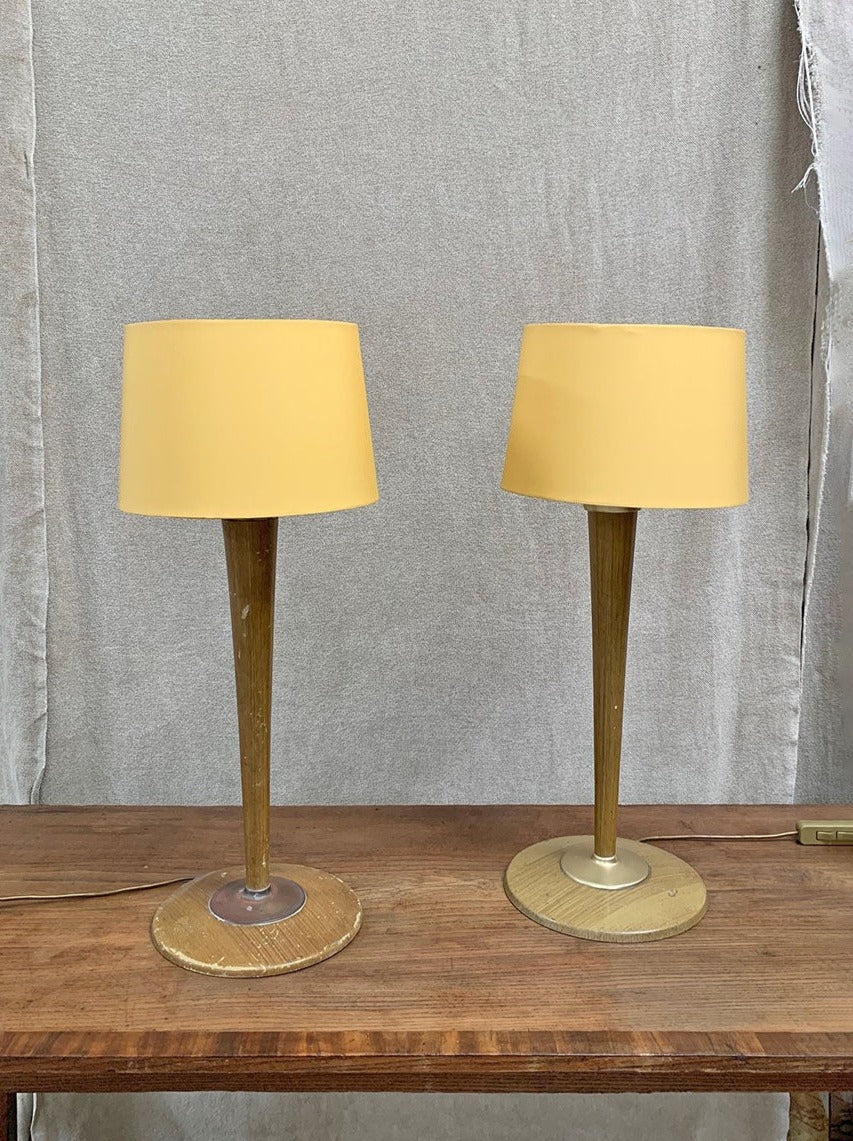 Pair of 1960's table lamps with shades
