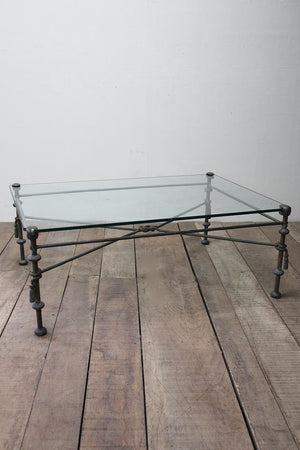 Low glass coffee table