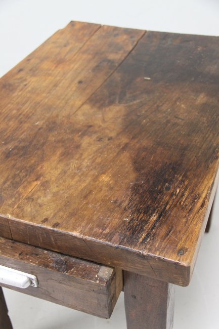 Heavy elm top table