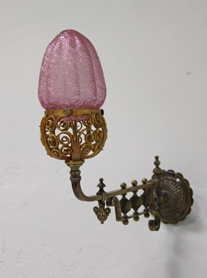 Raspberry shade wall light